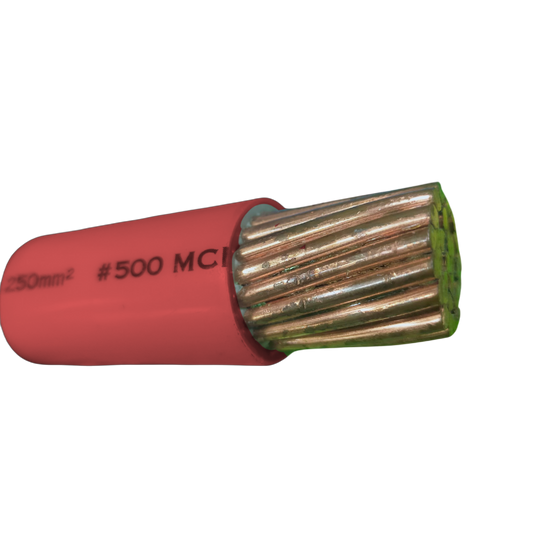 Royu 250mm Stranded 500MCM Red insulated stranded copper cable with exposed multi strand end