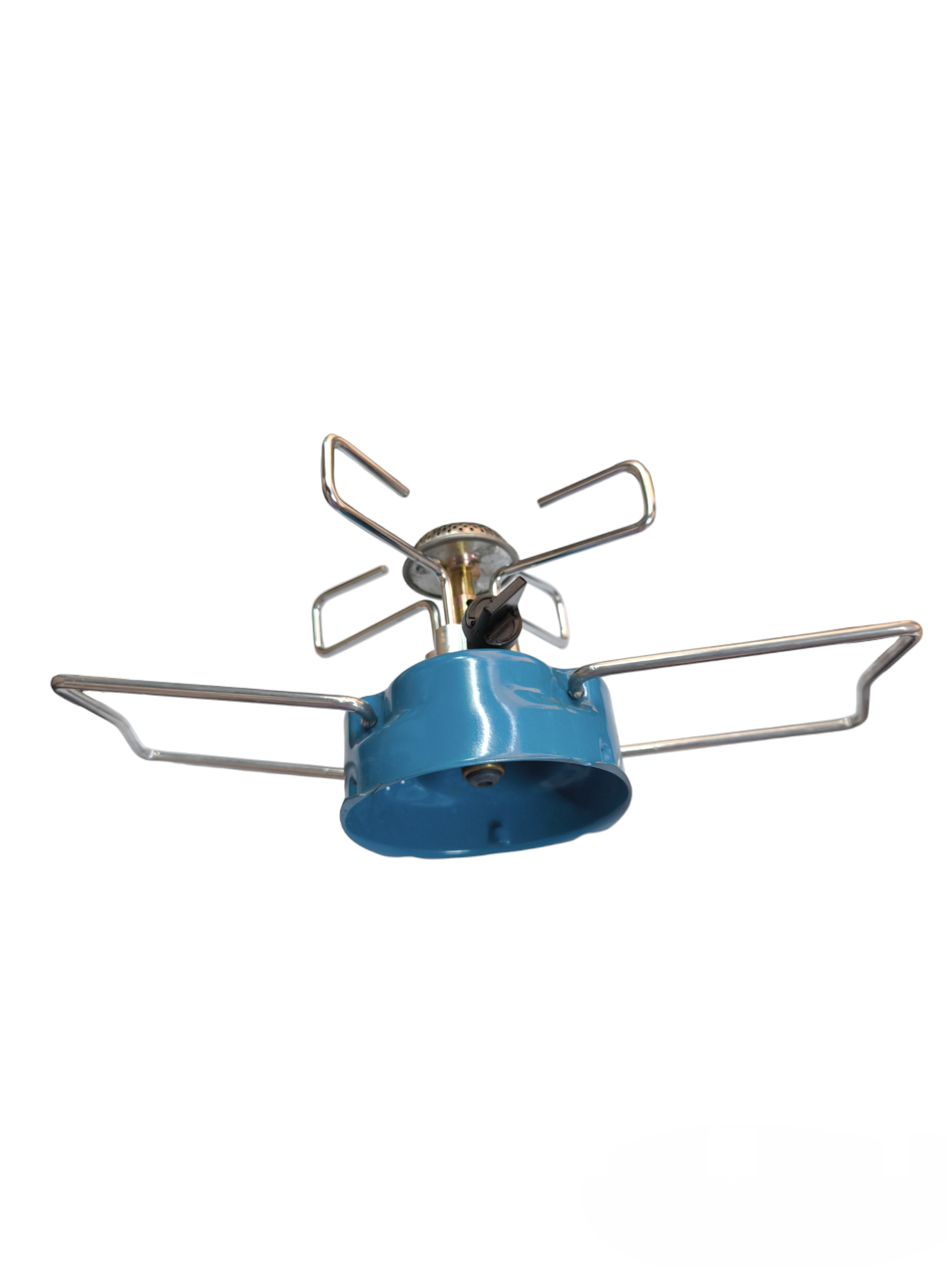 Blue bleuet 206 camping gas stove with metal arms and compact design for outdoor cooking