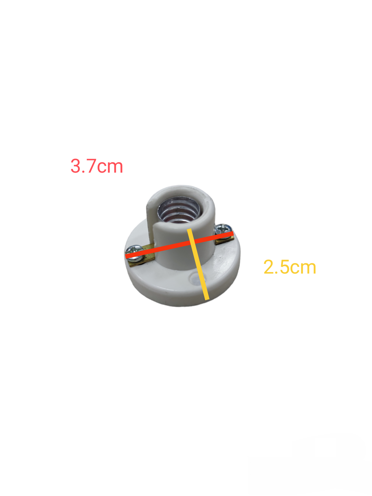 Surer Candelabra Socket E-14 Socket 0.5A 250V in white measuring 3.7cm x 2.5cm for lighting fixtures