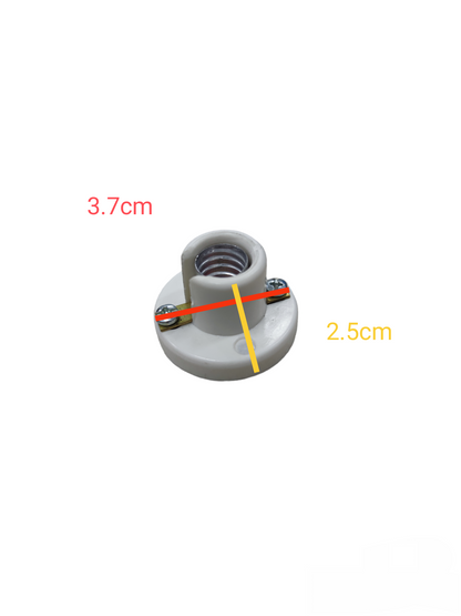 Surer Candelabra Socket E-14 Socket 0.5A 250V in white measuring 3.7cm x 2.5cm for lighting fixtures