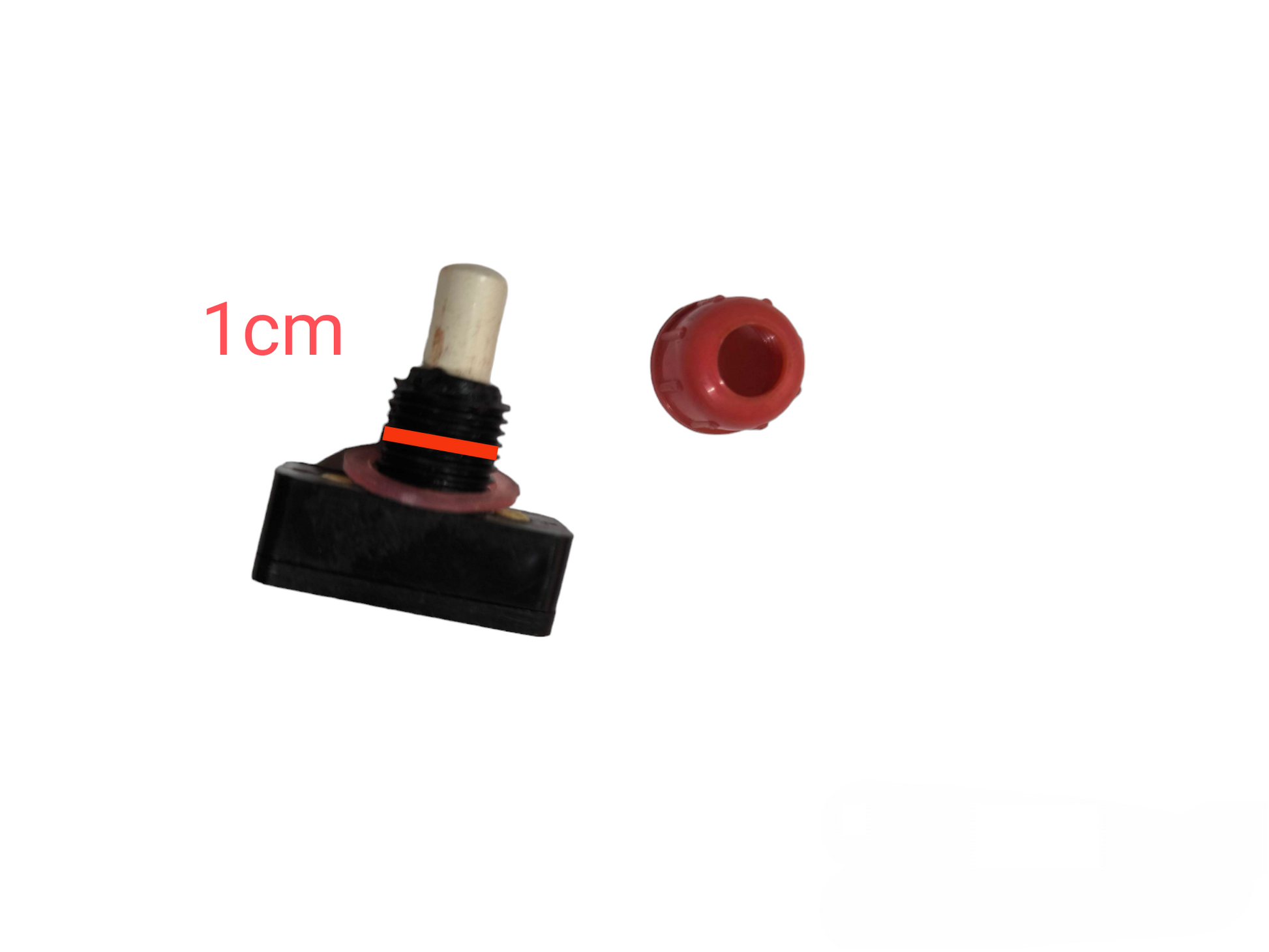 Canopy Switch 2A 250V black and red electrical switch component from China with 1cm measurement