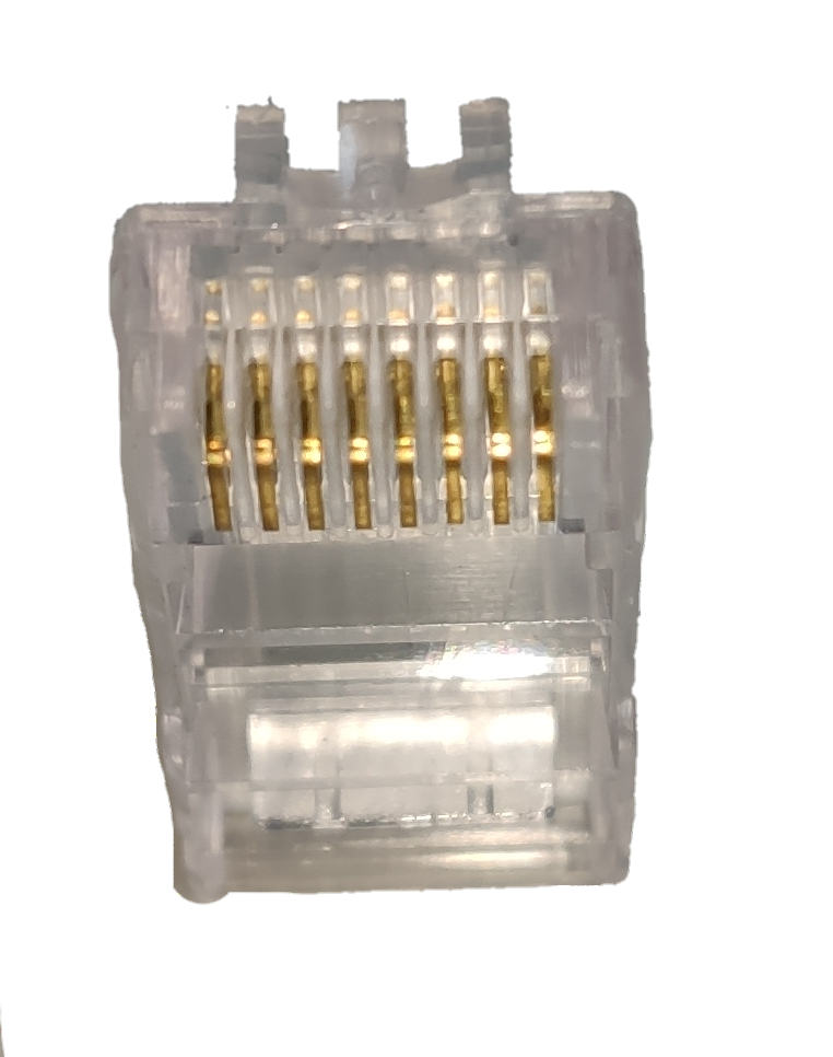 AMP CAT 5e Connector Plug Plastic clear Ethernet cable connector with gold contacts