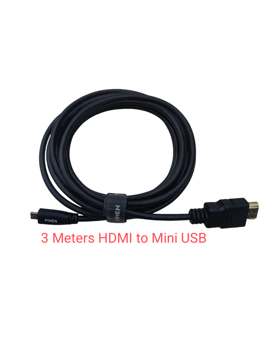 3 meter black HDMI to Mini USB cable for high-speed data transfer and connectivity