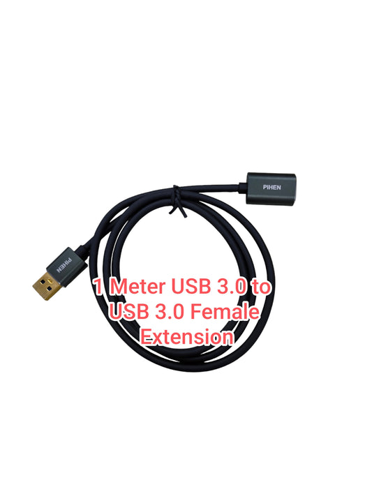 1 Meter USB 3.0 to USB 3.0 female extension cable in black for high-speed data transfer