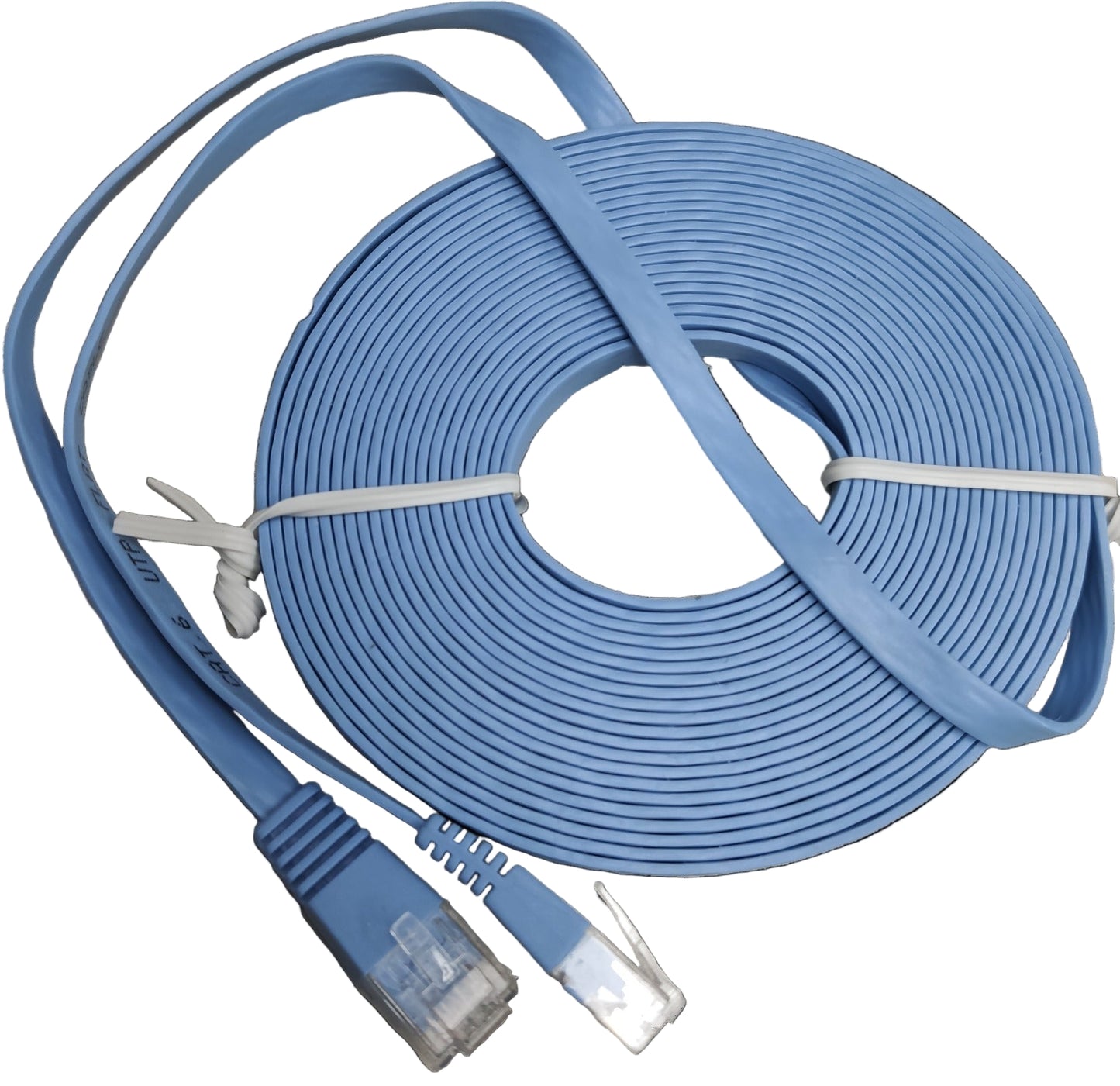 Blue CAT6 UTP Patch Cords 10 Meters flat network cable with RJ45 connectors from China