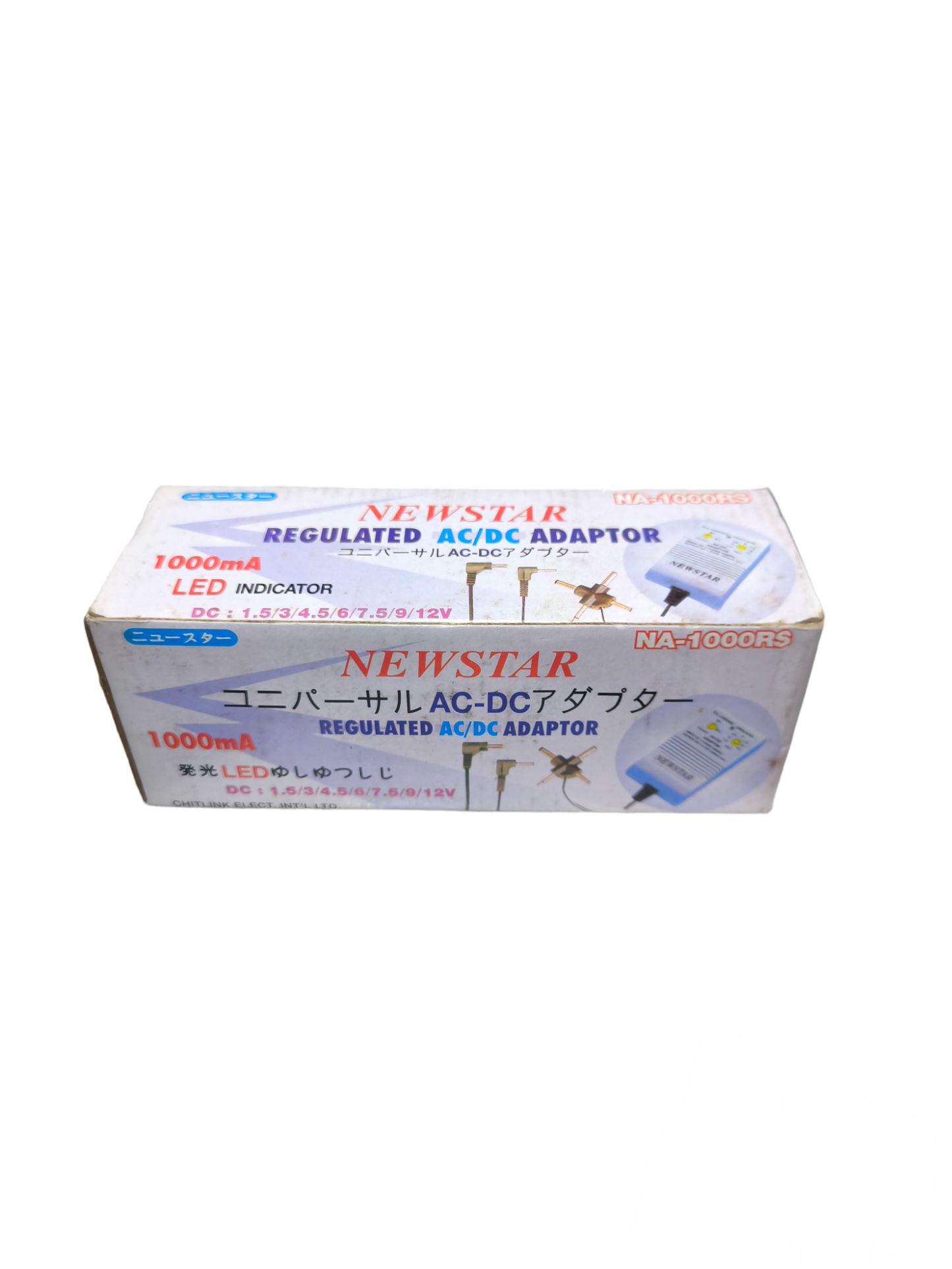 Newstar Universal Multiple Adaptor Regulated Power Supply 1000Ma Output Voltage 1.5, 3, 4.5, 6, 7.5, 9, 12V DC 220V / 110V input