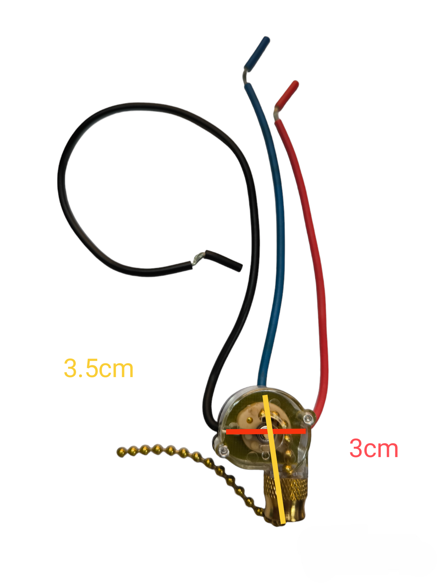 Electx Electrical Supply Ceiling Fan Switch 2 Wires with pull chain and three colored wires for fan control