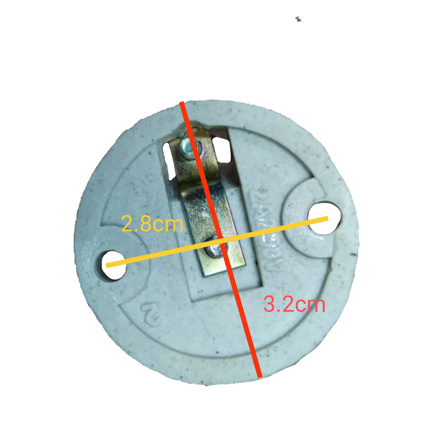 E12 Porcelain Socket Receptacle 2A white round porcelain lamp holder with metal clip and two mounting holes