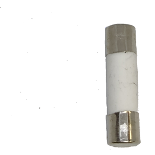 Ceramic Fuse 8A 10x38mm electrical component with metal caps for circuit protection