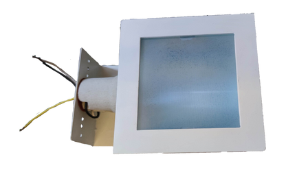 Downlight Fixture Square 5 Inches 1xE27 White with Glass Cover