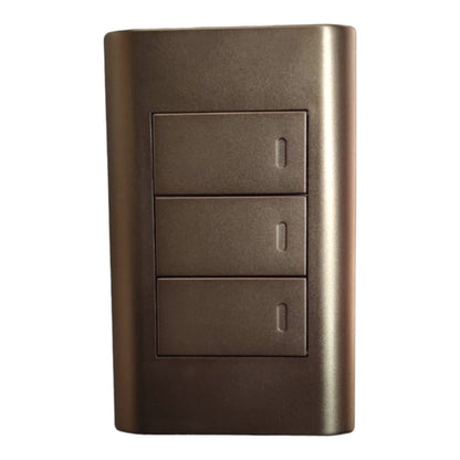 Royu 3 Gang 3 Way Switch 15A 220V with Plate Cover Dark Wood PLANO Series MD506/DW