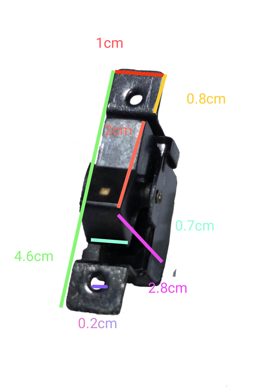 CHILY Rocker Switch With Bracket measuring 4.6cm height and compact dimensions for power control