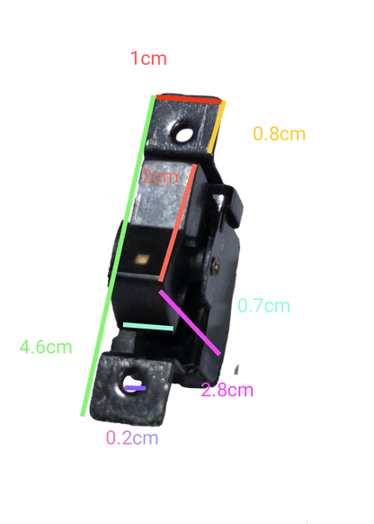 CHILY Rocker Switch With Bracket measuring 4.6cm height and compact dimensions for power control