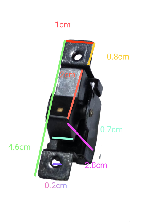 CHILY Rocker Switch With Bracket measuring 4.6cm height and compact dimensions for power control