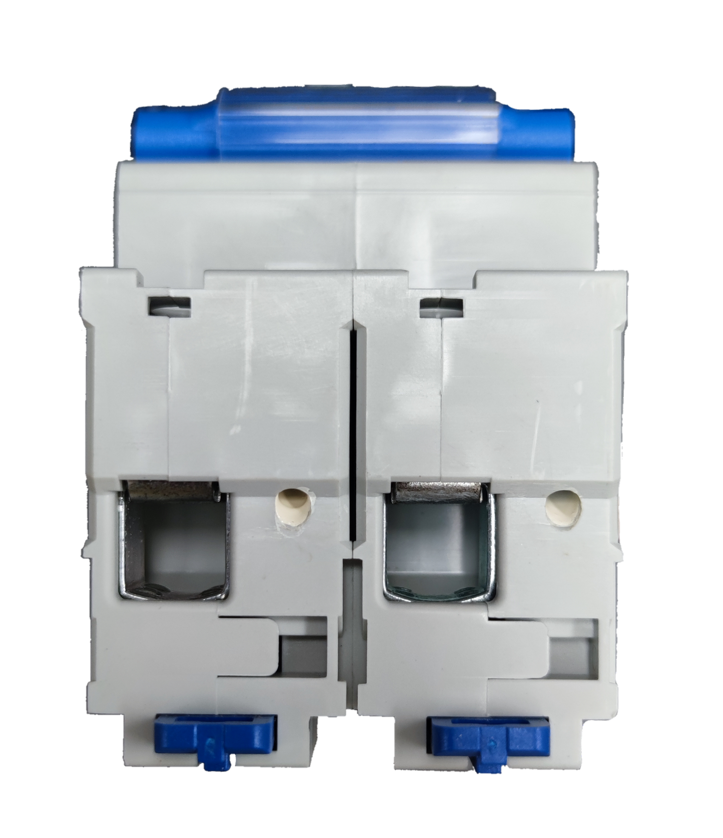 CHINT 125A MCB DIN rail mounted electrical circuit breaker in white and blue color