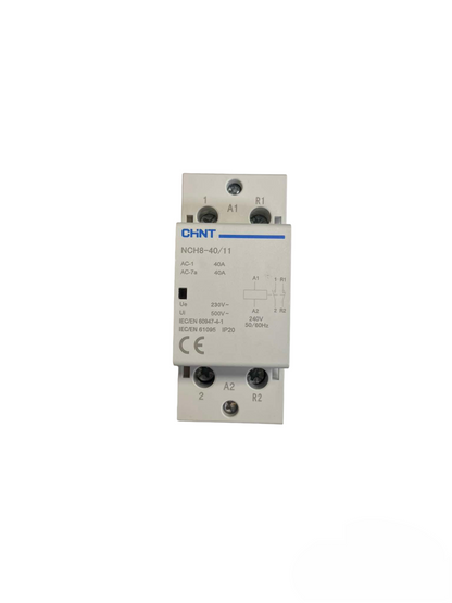 Chint 2 pole 40A din rail contactor white compact electrical switch for power control
