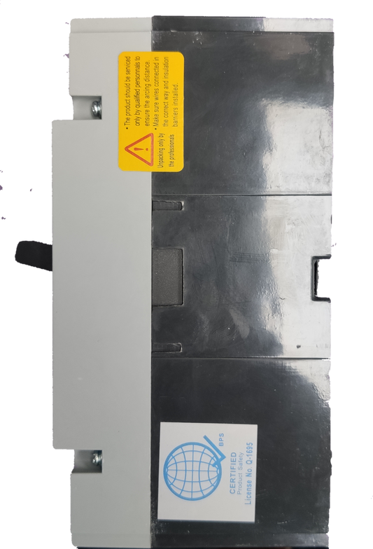 Chint 250A 3 pole industrial circuit breaker with safety labels for reliable electrical protection