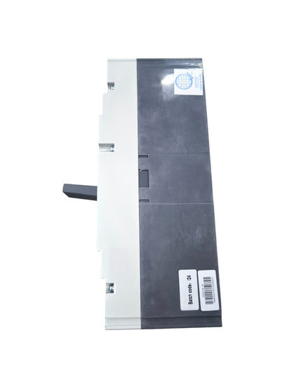 Chint 3 pole circuit breaker 500A electrical component with black and white casing and toggle switch