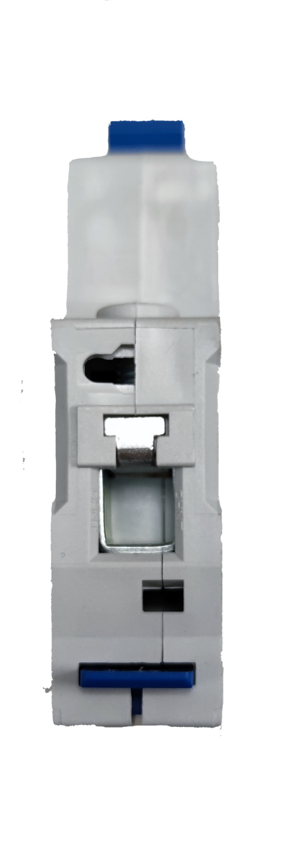 CHINT 50A circuit breaker electrical component with white body and blue switch for circuit protection