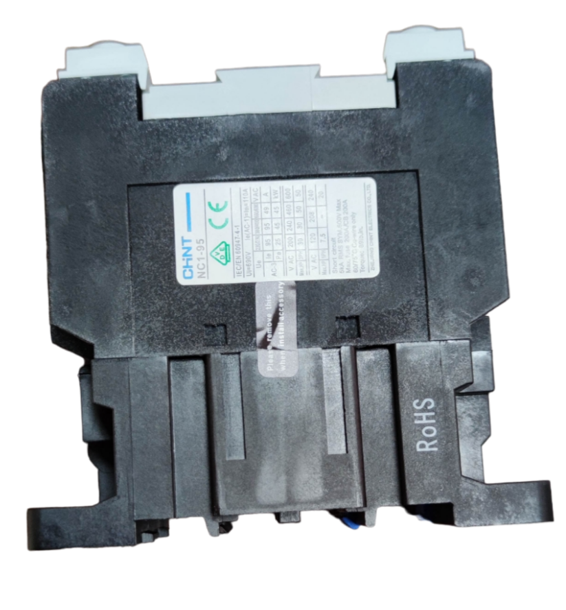Chint Magnetic Contactor 110A 220V 1 NC-1NO black electrical component with certification label