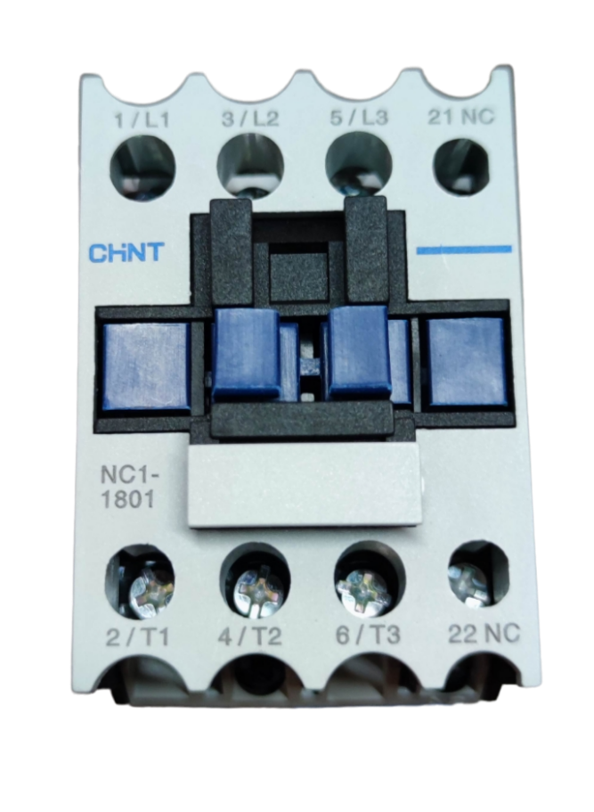 Chint magnetic contactor 25A 220V with four terminals and compact design for electrical applications