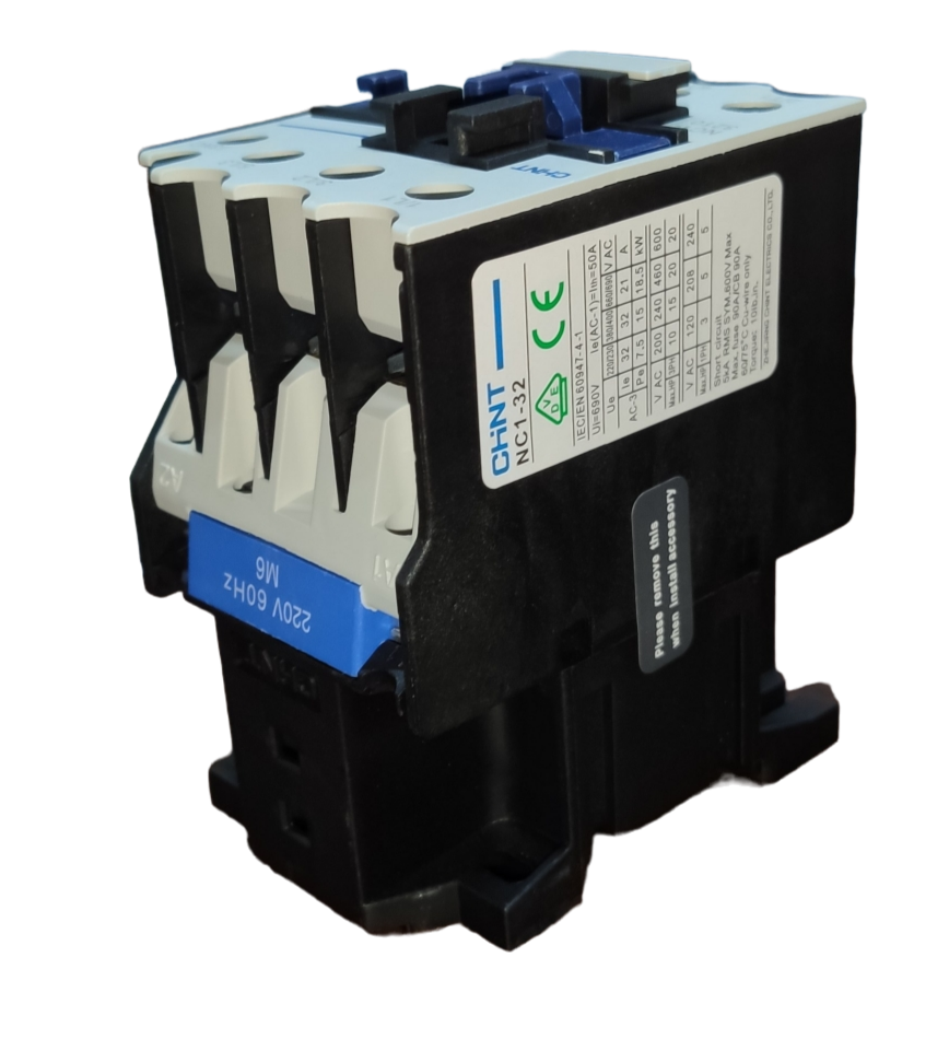 Chint Magnetic Contactor 50A 220V 1NO black and white electrical switch component