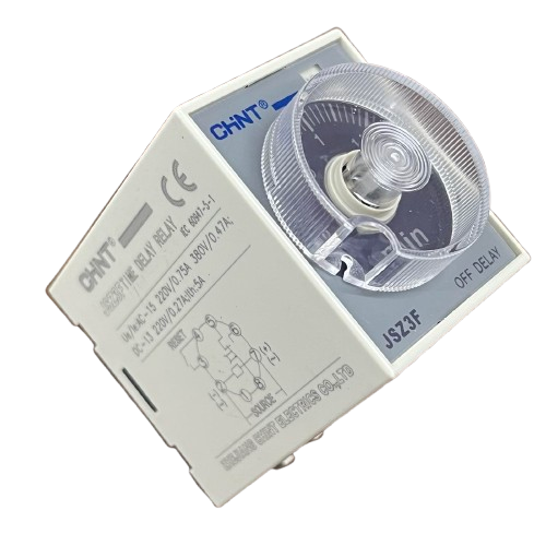 Chint Relay Timer 0-2 Mins 220V with a clear dial for easy time setting