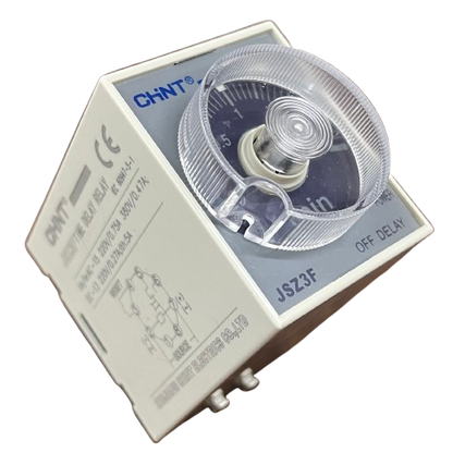 Chint Relay Timer 0-2 Mins 220V with adjustable dial for customizable timing functions