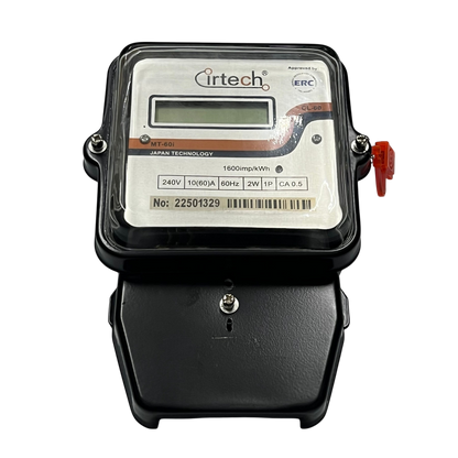 Cirtech 60A single phase KWH meter with digital display and protective cover for accurate energy monitoring