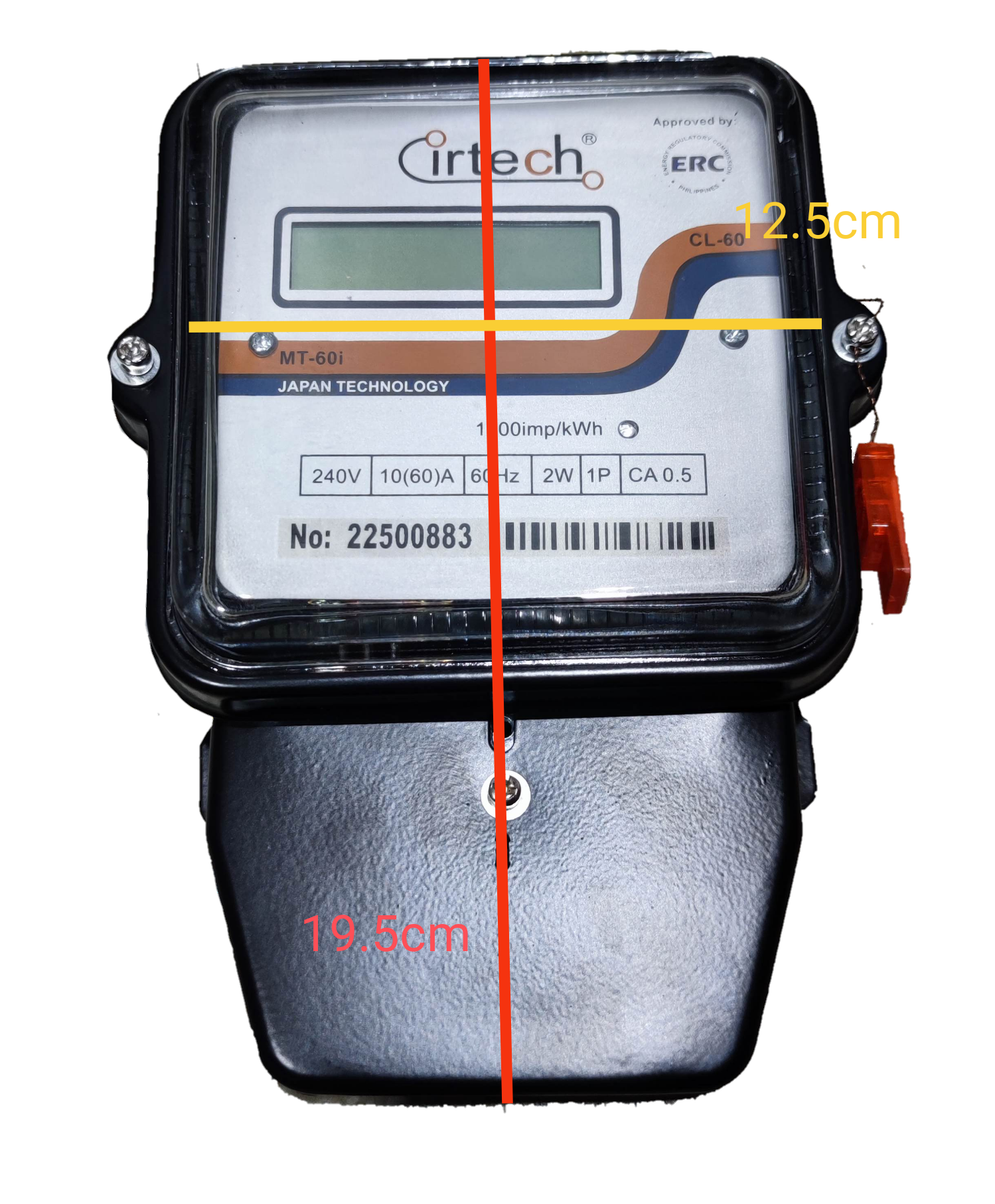 Cirtech 60A single phase KWH meter with LCD display for energy monitoring and measurement