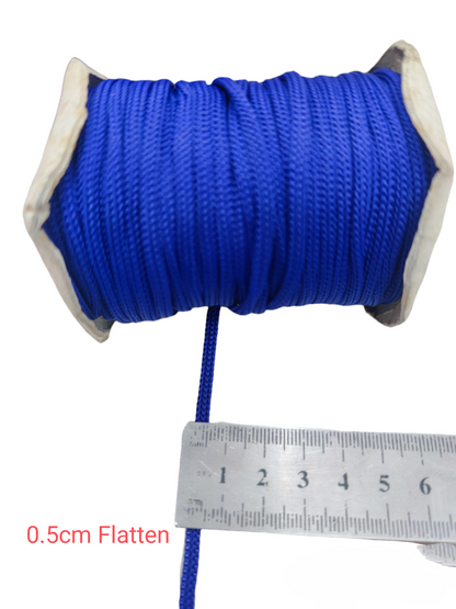 Blue cloth rope roll with 0.5cm width measured by ruler cloth rope per meter