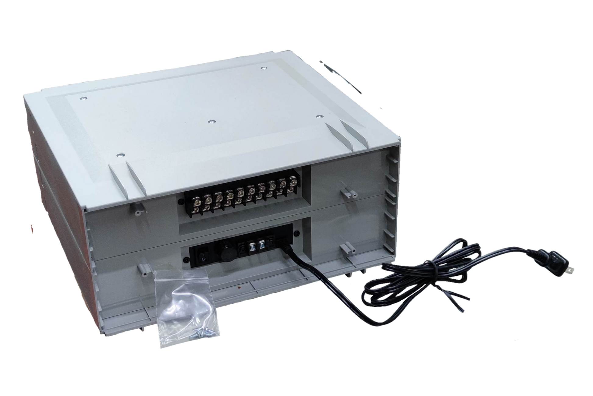Commax 10 station intercom system main unit with wiring ports and power cable for security communication