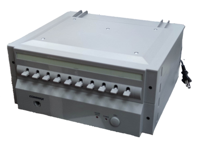 Commax 10 station intercom system with multiple buttons and power cord for security communication