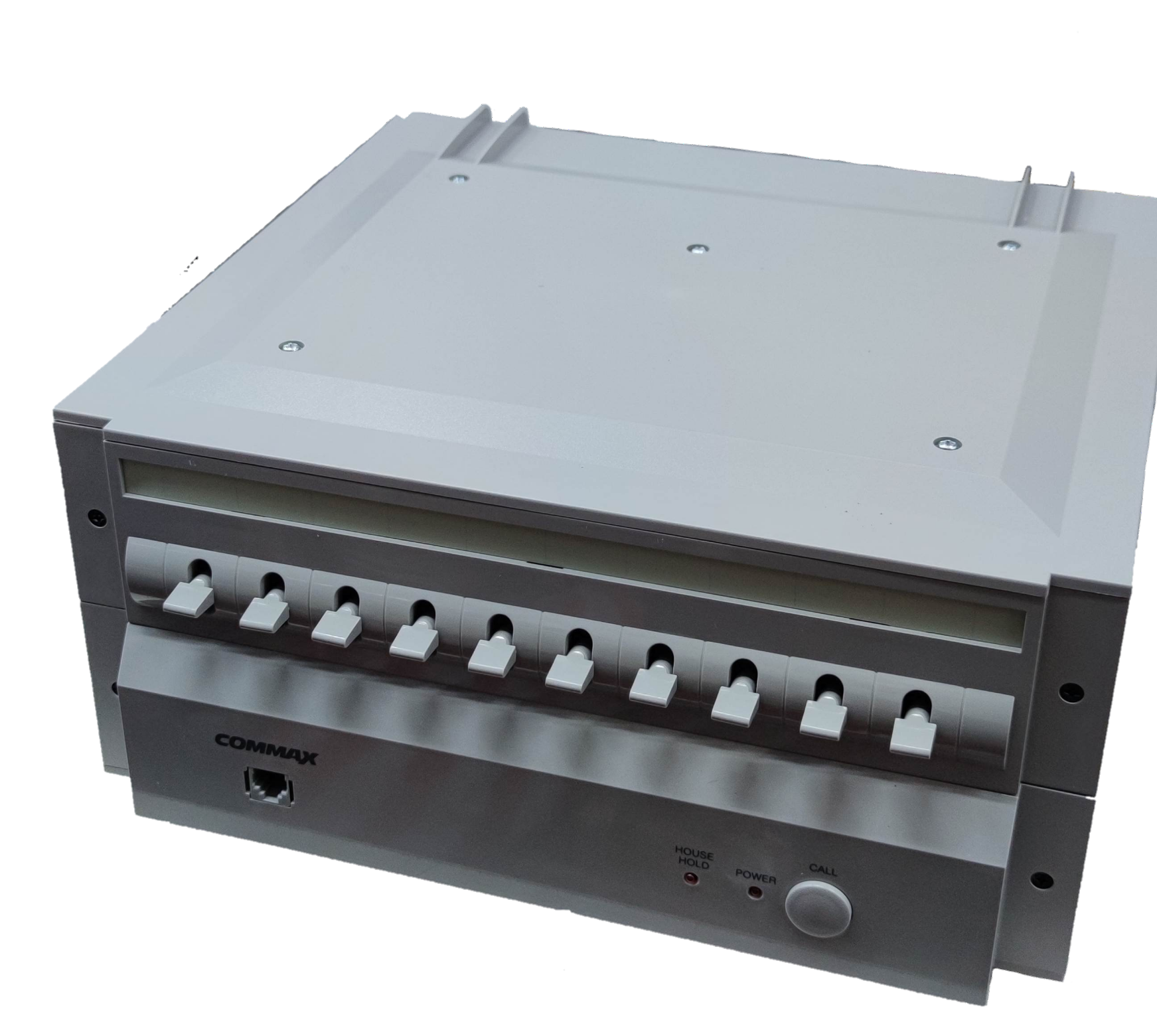 Commax 10 station intercom system with multiple toggle switches and control knob for CCTV security