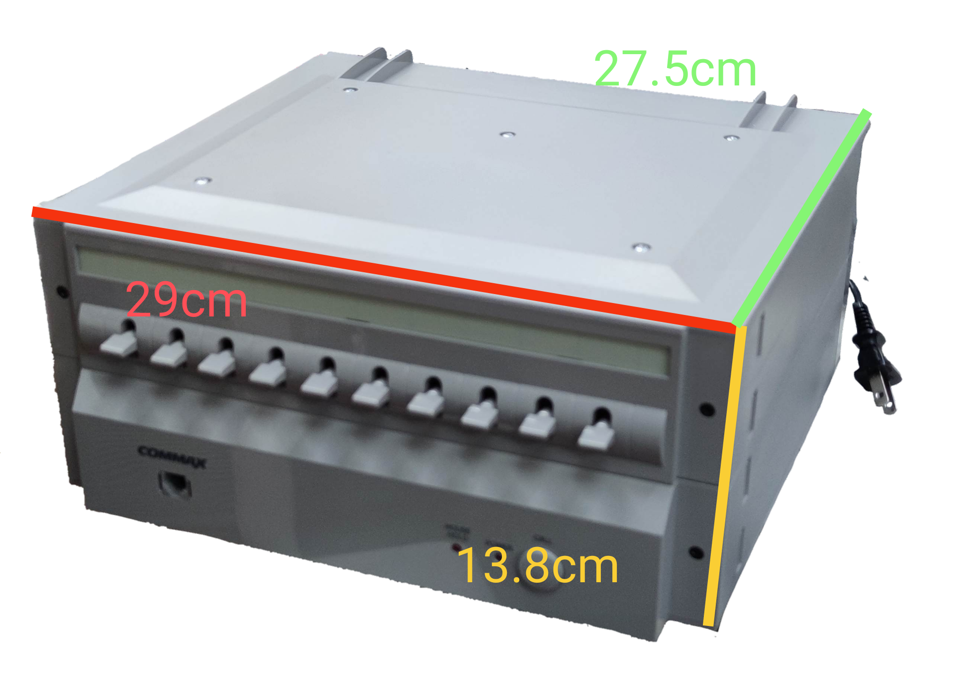 Commax 10 station intercom system with multiple buttons and compact design for security communication