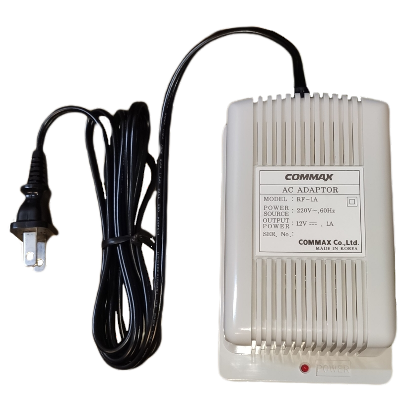 Commax 12V DC 1A adaptor RF-1A with power cord for door chimes and bells