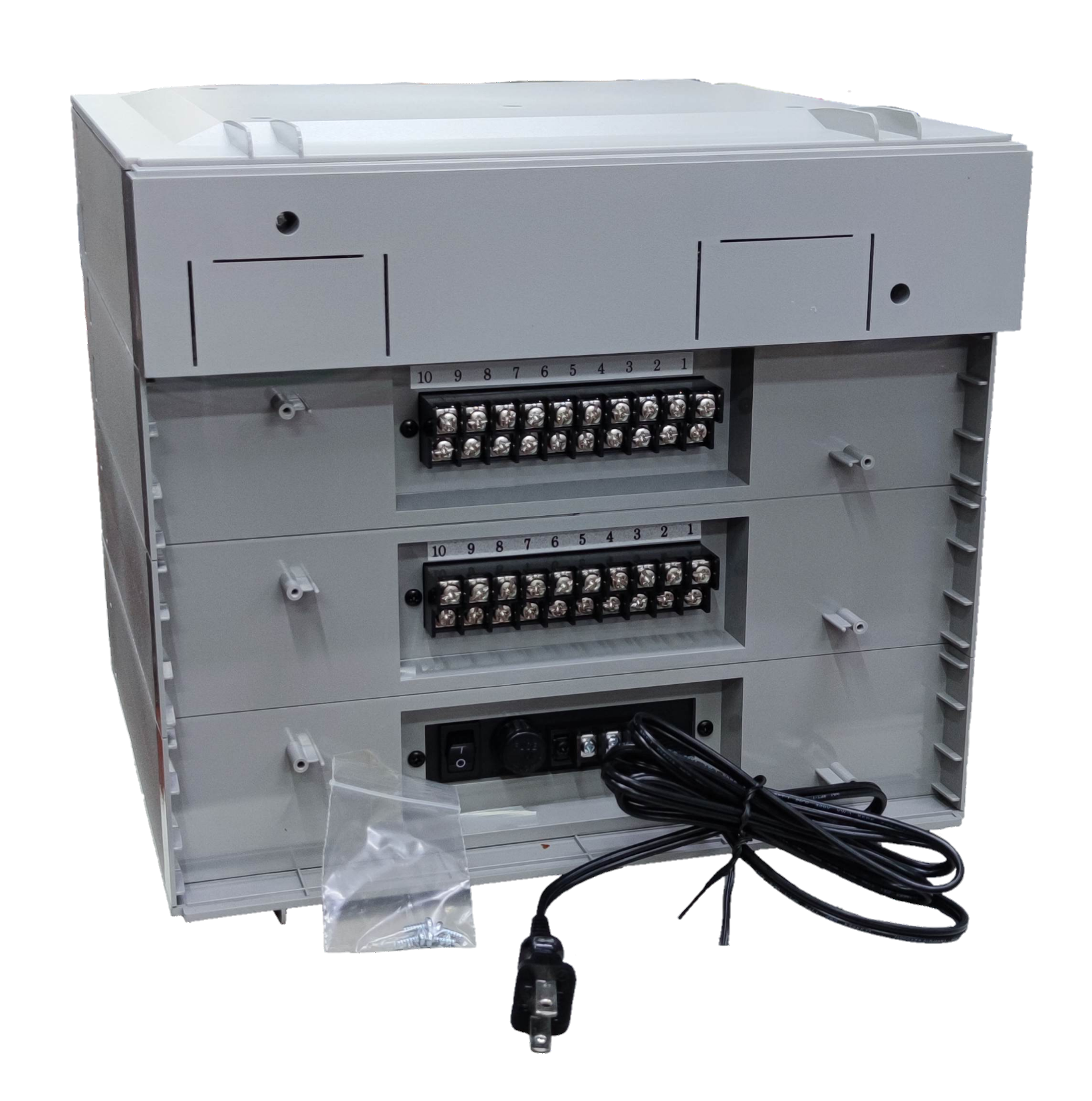 Commax 30 station intercom system unit with wiring terminals and power cord for security communication