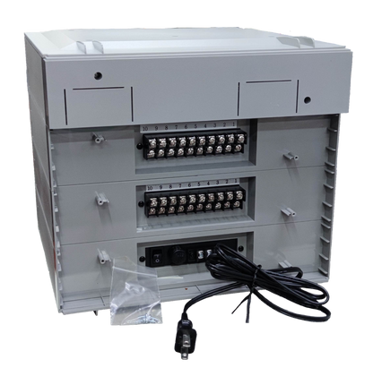 Commax 30 station intercom system unit with wiring terminals and power cord for security communication