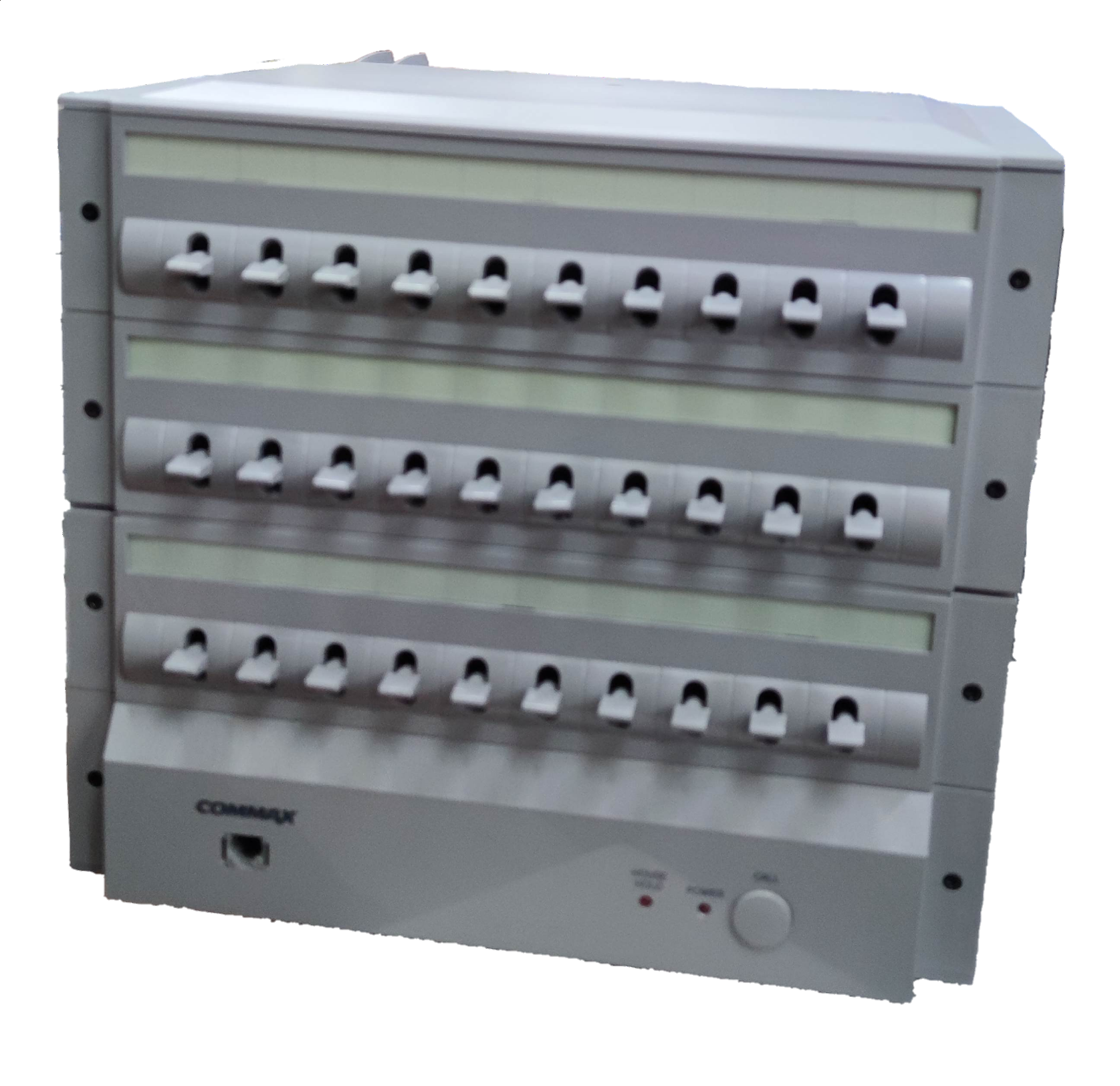 Commax 30 station intercom system with multiple control switches for building communication