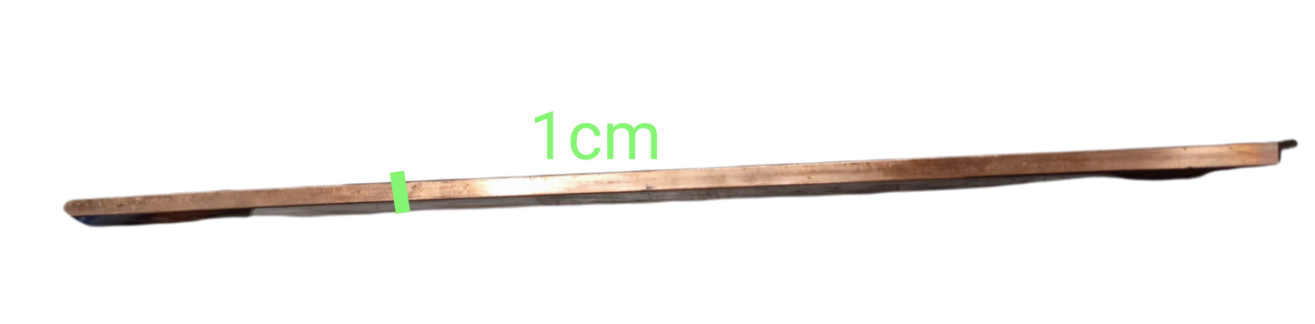 Copper bus bar 3mm thick Assorted Length showing a close-up view of its flat profile