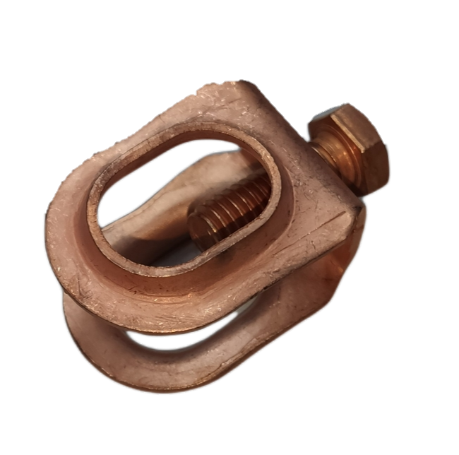 Electx Electrical Supply copper plated grounding clamp with bolt for secure electrical connections