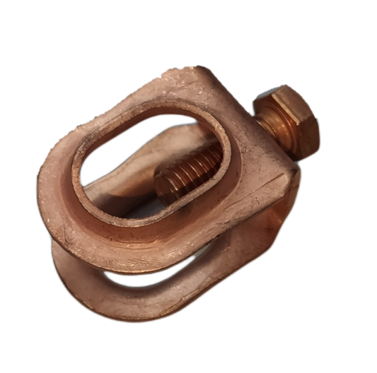 Electx Electrical Supply copper plated grounding clamp with bolt for secure electrical connections