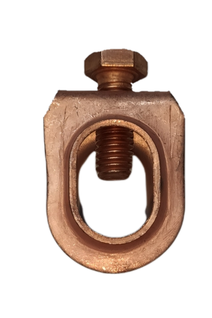 Copper plated grounding clamp with threaded bolt for electrical circuitry parts by Electx Electrical Supply