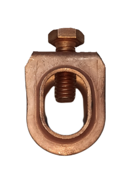 Copper plated grounding clamp with threaded bolt for electrical circuitry parts by Electx Electrical Supply