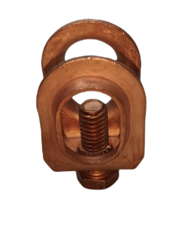 Copper plated grounding clamp with bolt screw from Electx Electrical Supply for secure electrical connections