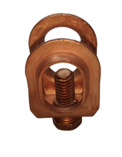 Copper plated grounding clamp with bolt screw from Electx Electrical Supply for secure electrical connections