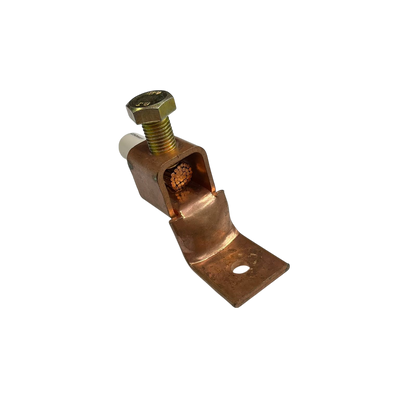 Close-up of solderless terminal lugs 380mm - 500mm copper electrical connector with bolt