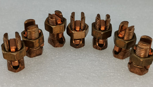 Solderless Connector 1 Bolt 1.25-8MM brass copper wire clamp connectors set with threaded bolts and jaws
