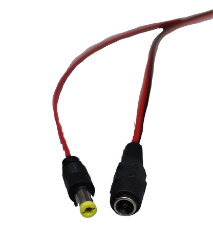 Red wire with Crown Jack and Crown Plug 5.5mm connectors for electronic device connections