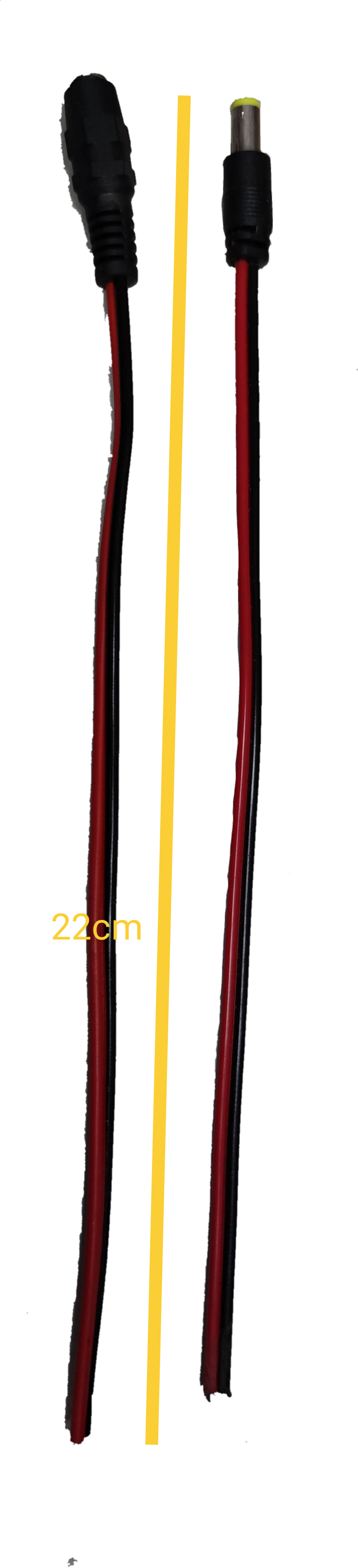 Crown Jack and Crown Plug 5.5mm wire lead with black connectors and red and black cables